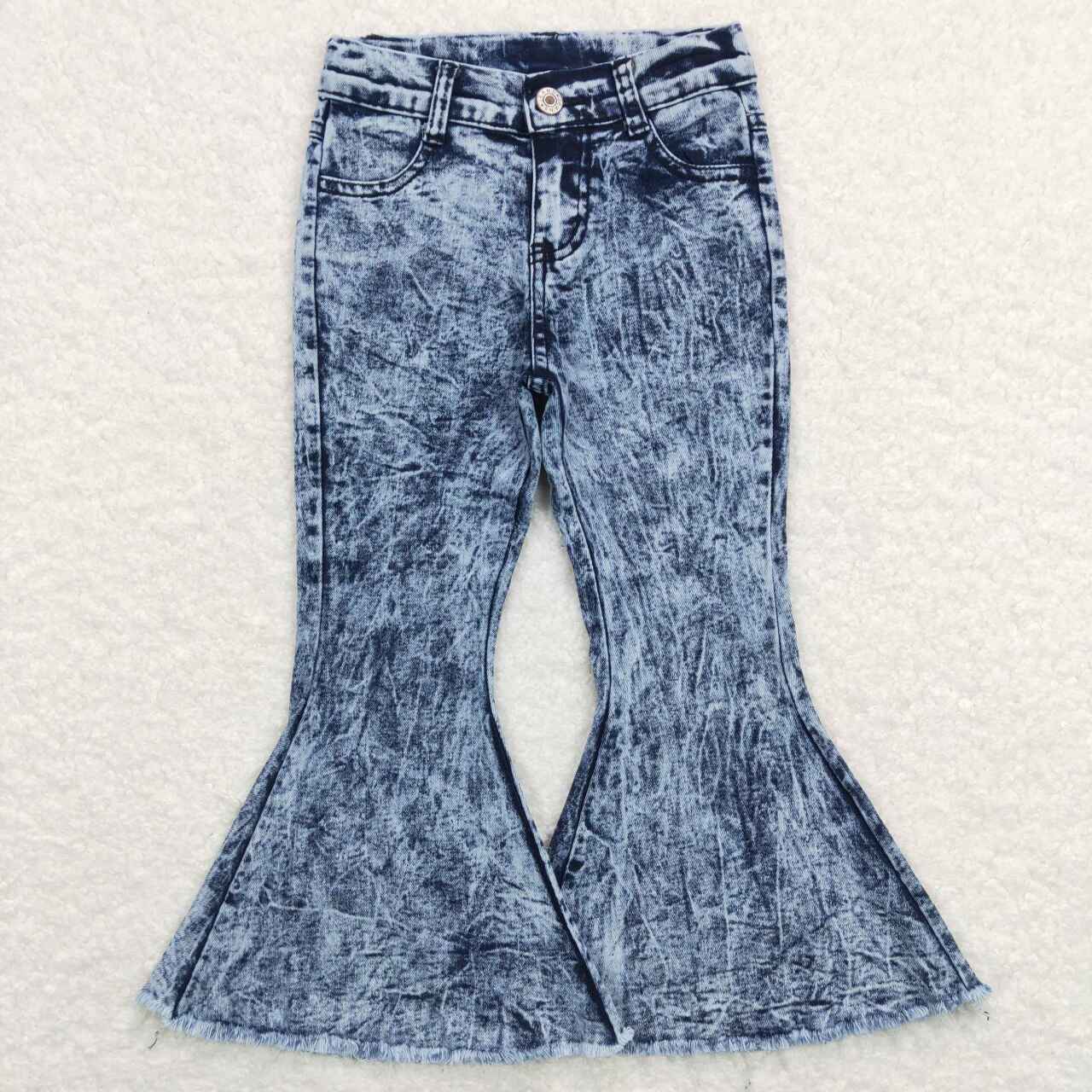 Sibling Baby Girls Kids Bell Bottom Pants Denim Clothes Jeans RTS