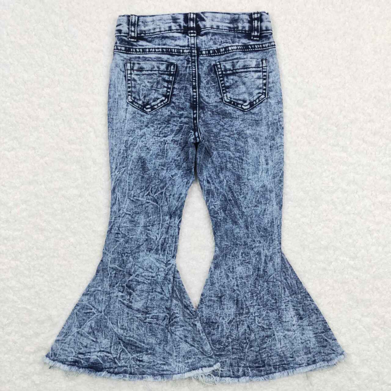Sibling Baby Girls Kids Bell Bottom Pants Denim Clothes Jeans RTS
