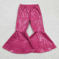 Baby Girl Sibling Leather Bell Bottom Pants