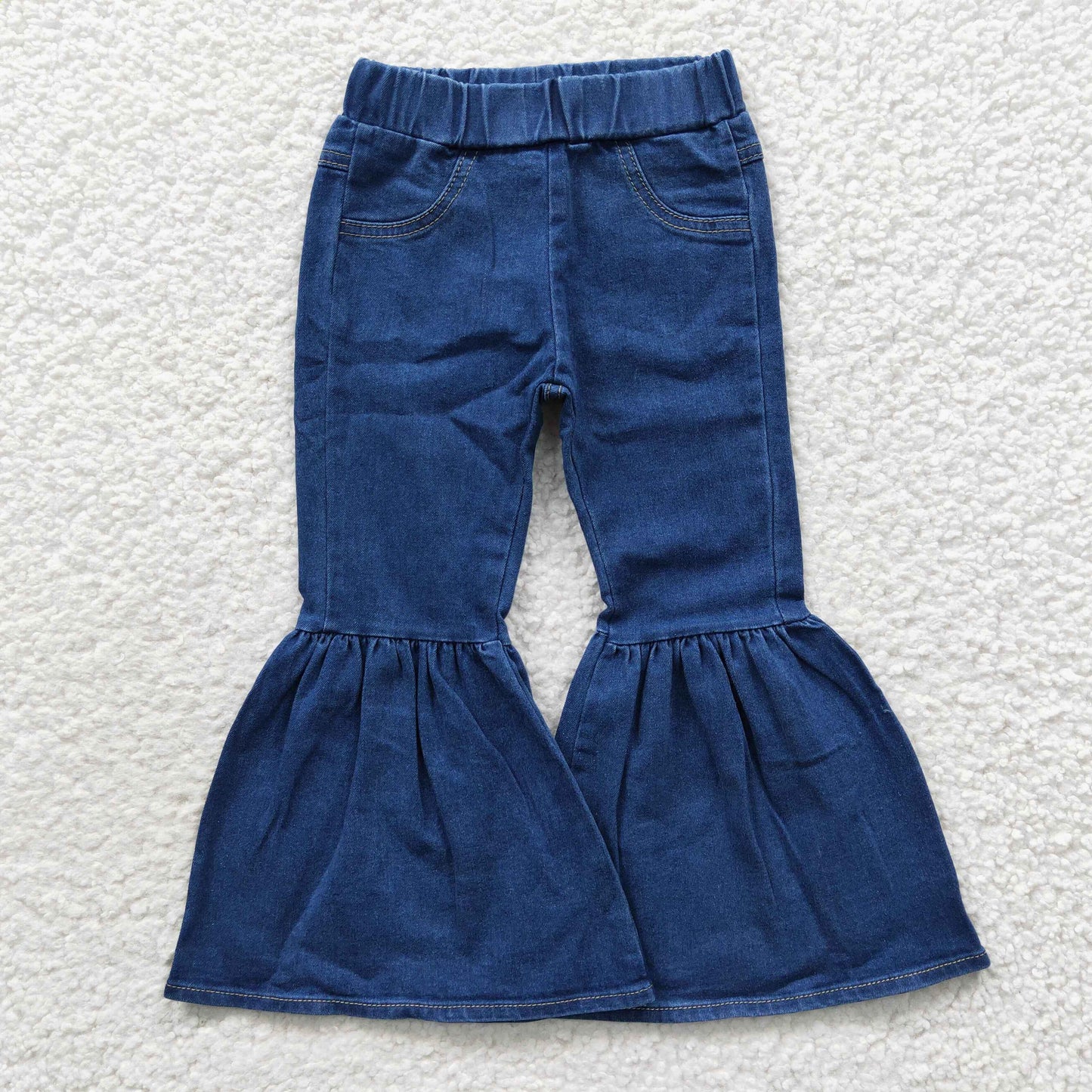 Sibling Baby Girls Bell Bottom Denim Pants Blue Jeans Clothes RTS