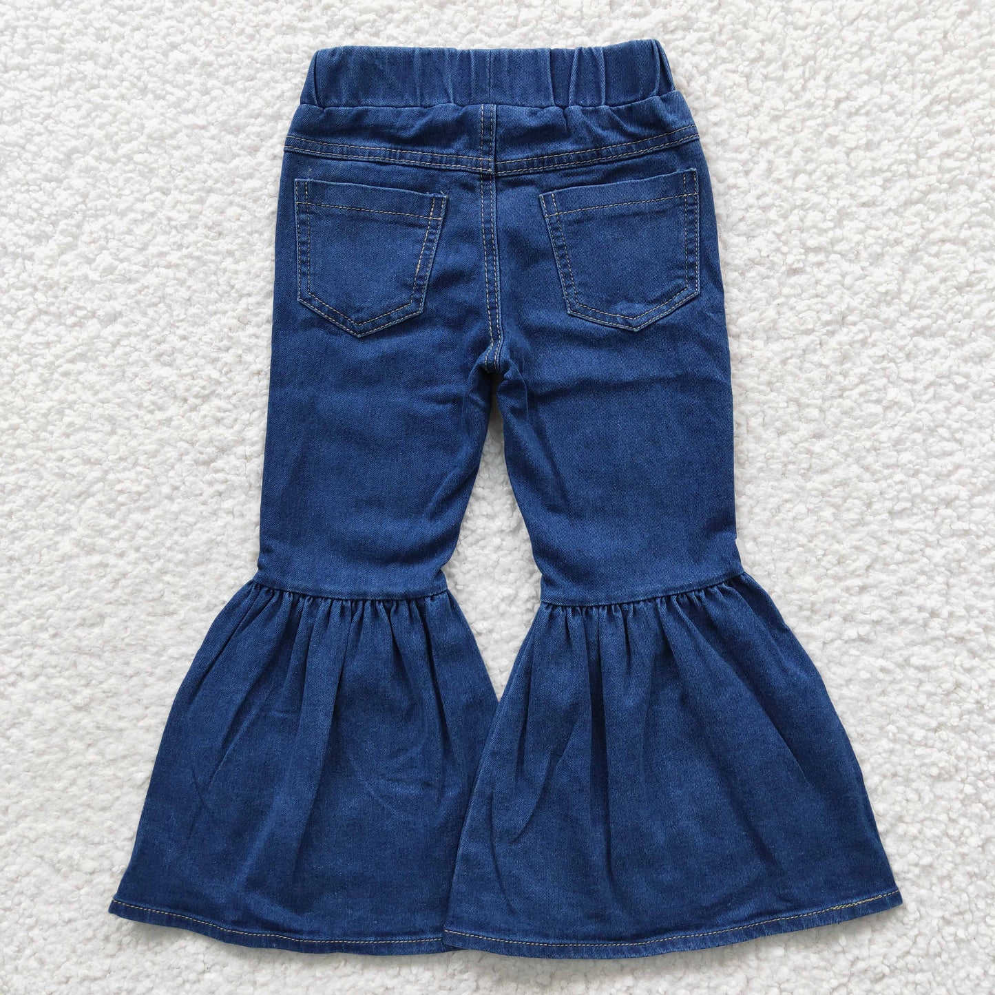 Sibling Baby Girls Bell Bottom Denim Pants Blue Jeans Clothes RTS