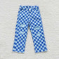 Baby Boy Girl Sibling Checkered Denim Jeans Pants