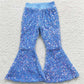 Sibling Baby Girls Kids Sequins Mardi Gras Bell Bottom Pants Clothes RTS