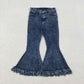 Sibling Baby Girls Kids Bell Bottom Pants Denim Clothes Jeans RTS