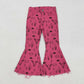 Baby Girls Kids Western Cow Cactus Pink Denim Pants Jeans Bottoms RTS