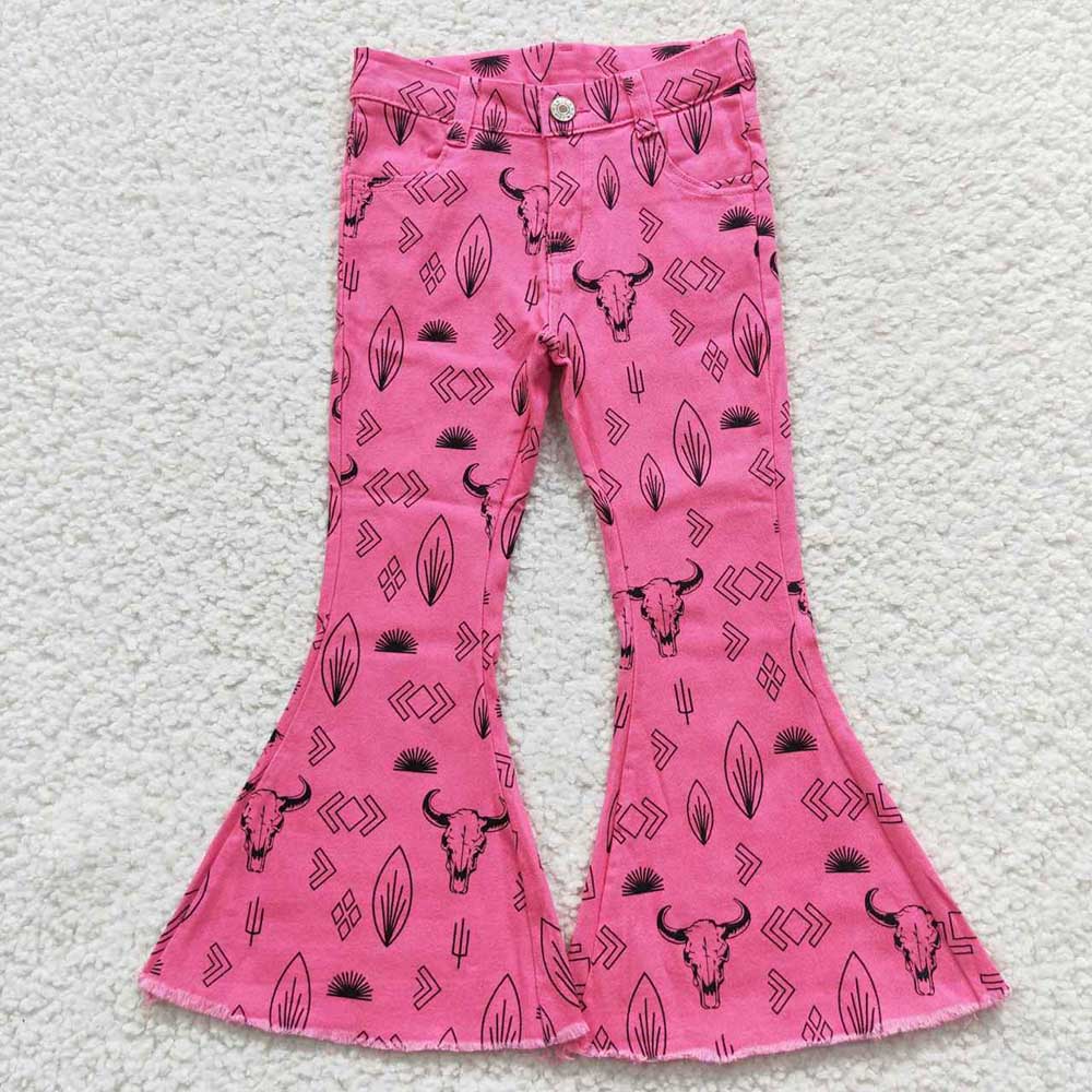 Baby Kids Girl Western Cowgirl Sibling Denim Bell Pants Jeans RTS