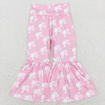 Baby Girl Pink Dolls Bell Bottom Pants Sibling Clothes RTS