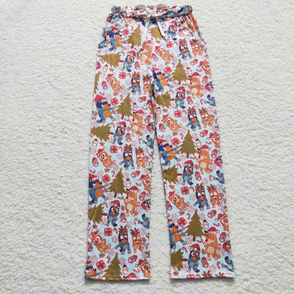 Sibling Adult Christmas Cartoon Print Men Women Pajamas Pants Bottom Clothes RTS