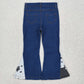 Sibling Baby Girls Toddler Denim Bell Bottom Pants Blue Jeans Clothes RTS