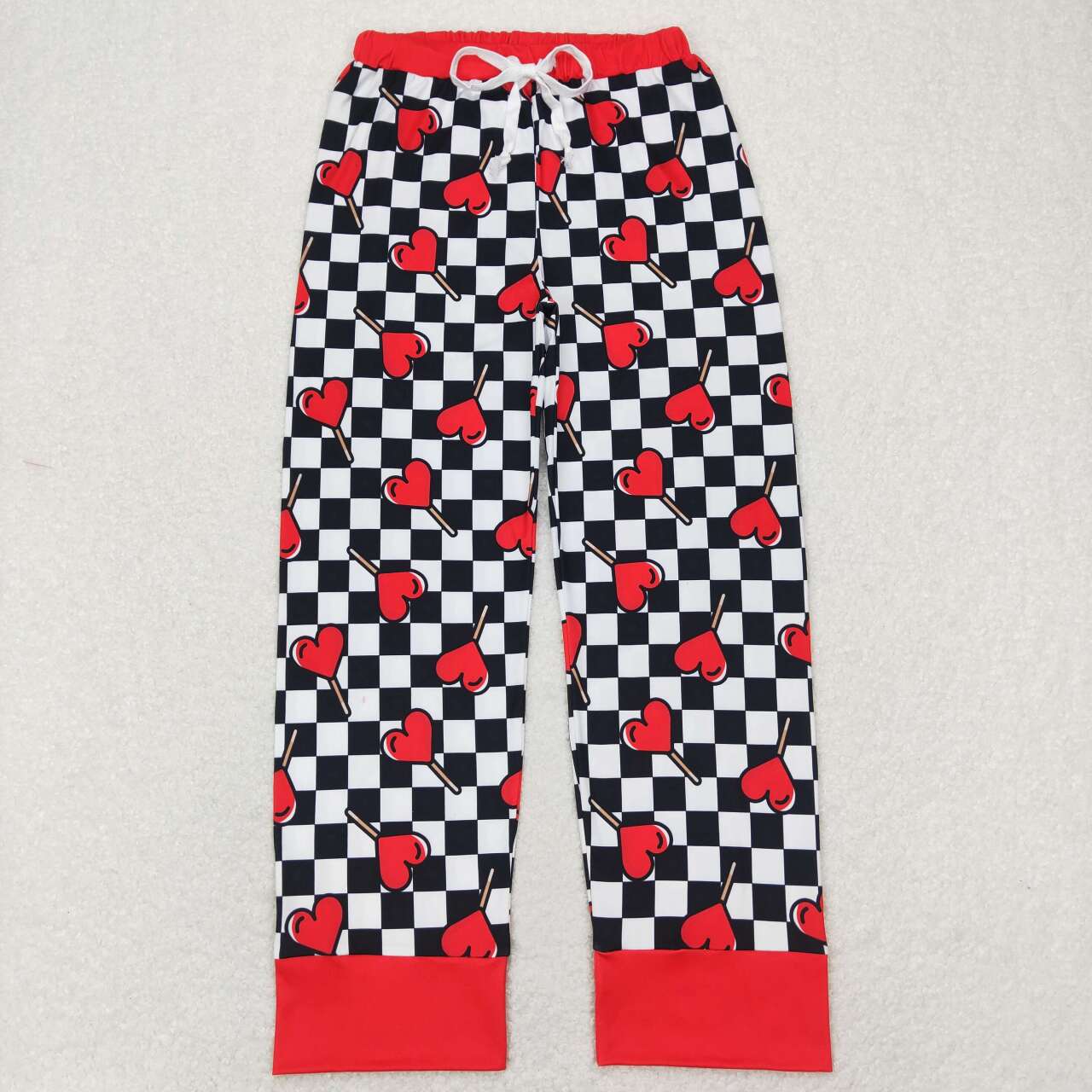 Baby Boy Girl Adult Valentines Hearts Checked Sibling Family Romper Blanket Clothes Pajamas Set
