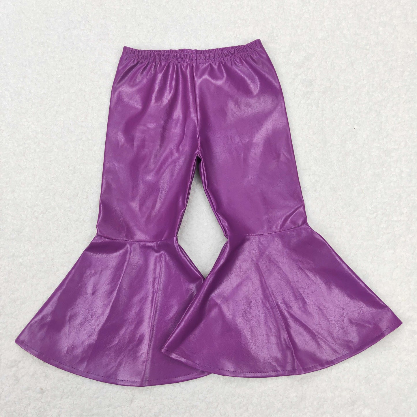 Baby Girl Sibling Leather Bell Bottom Pants