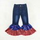 Sibling Baby Girls Kids Denim Bell Bottom Pants Jeans RTS
