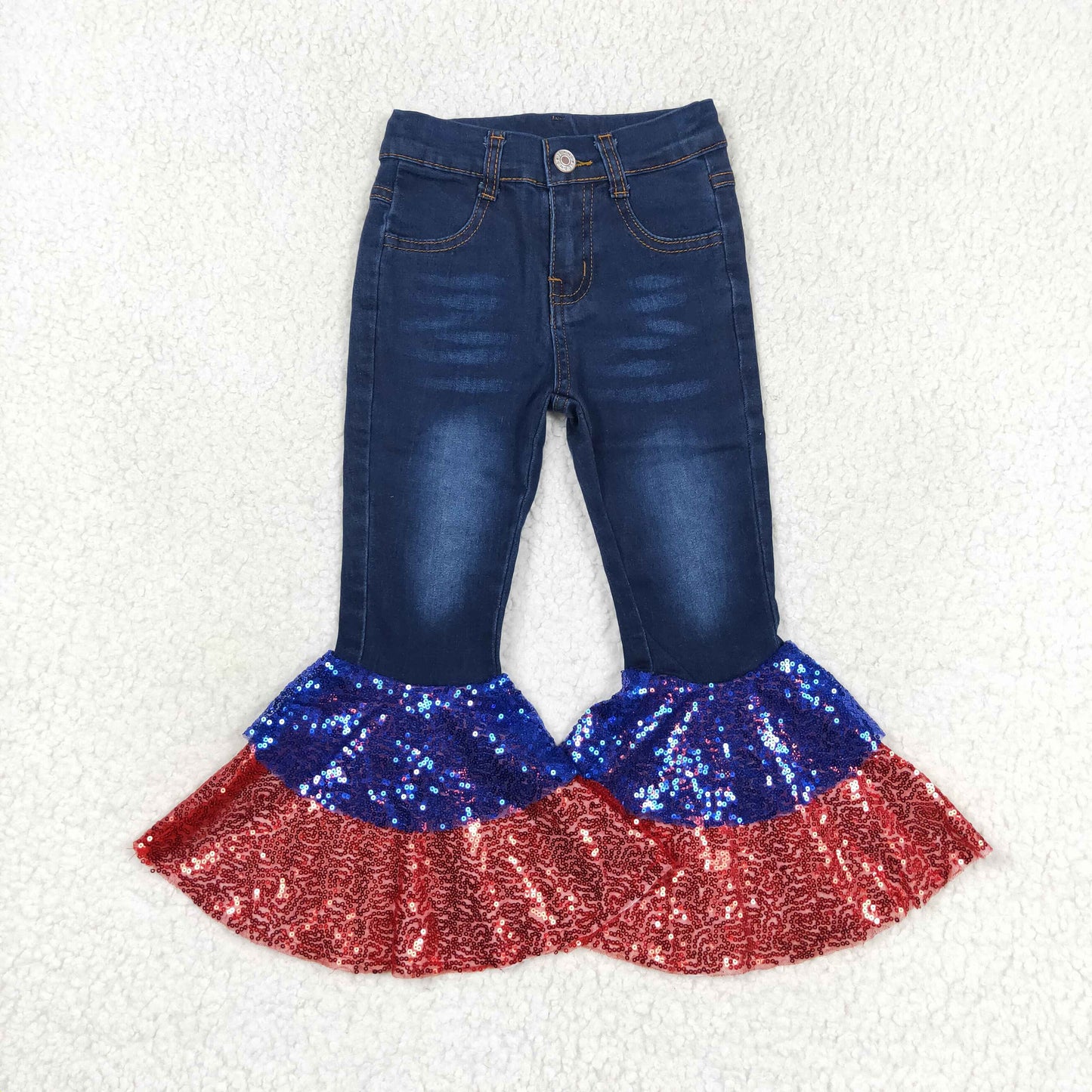 Sibling Baby Girls Kids Denim Bell Bottom Pants Jeans RTS