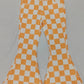 Baby Girl Orange Checkered Bell Denim Pants