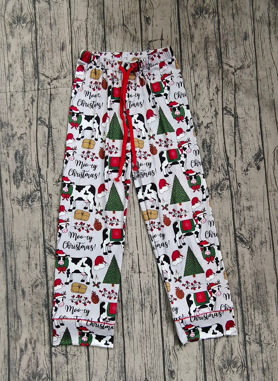 Adult Women Christmas Cows Bottom Pants Pajamas