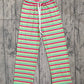 Adult Women Red Green Stripes Christmas Bottom Pants Pajamas