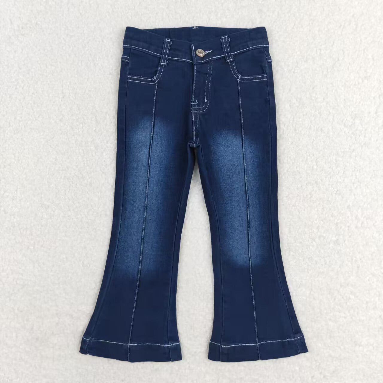 Sibling Baby Girls Toddler Denim Bell Bottom Pants Blue Jeans Clothes RTS