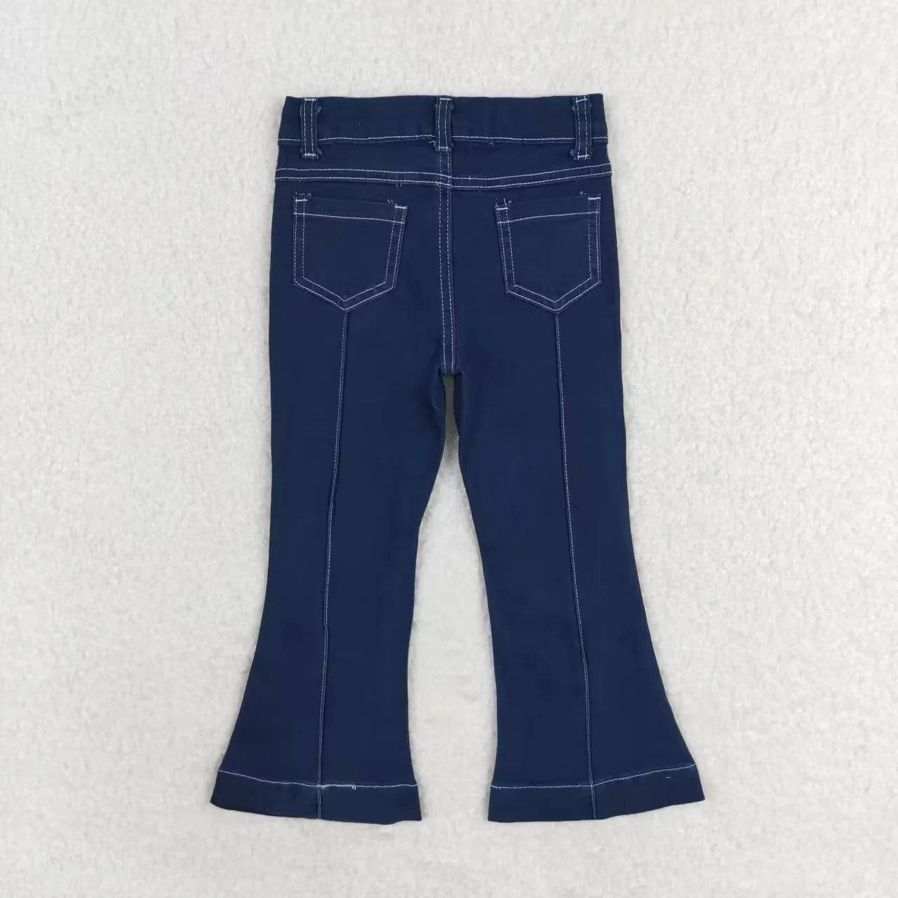 Baby Girl Western Navy Line Bell Flare Denim Pants