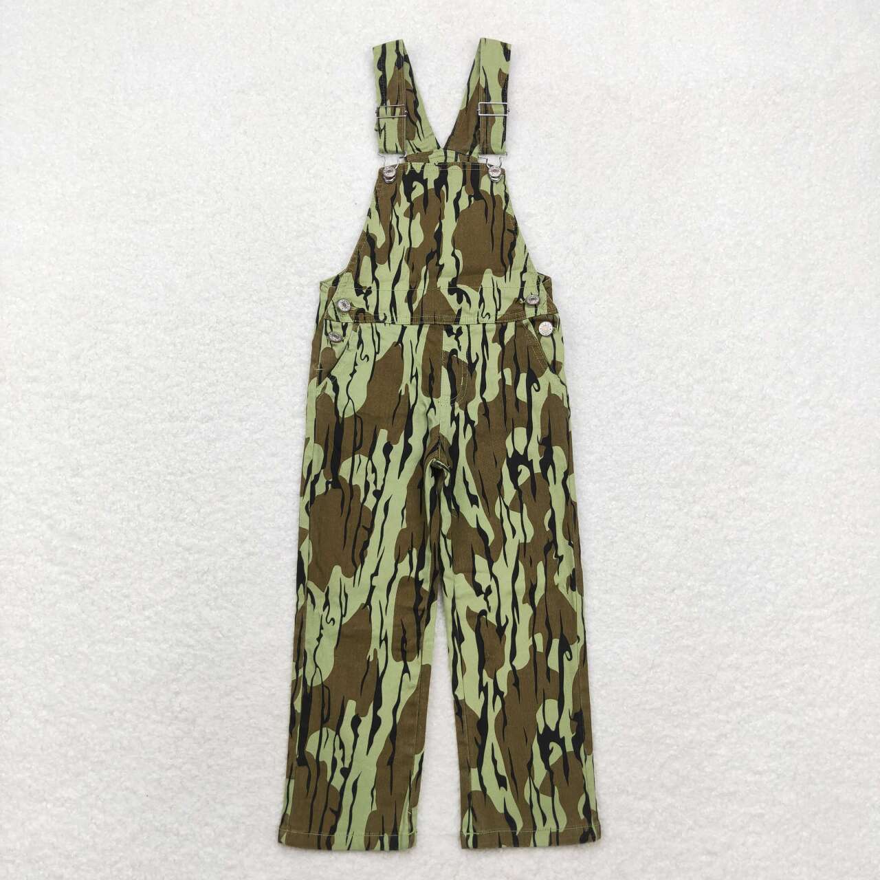 Baby Boy Girl Kids Camo Denim Suspender Overall Jumpsuit