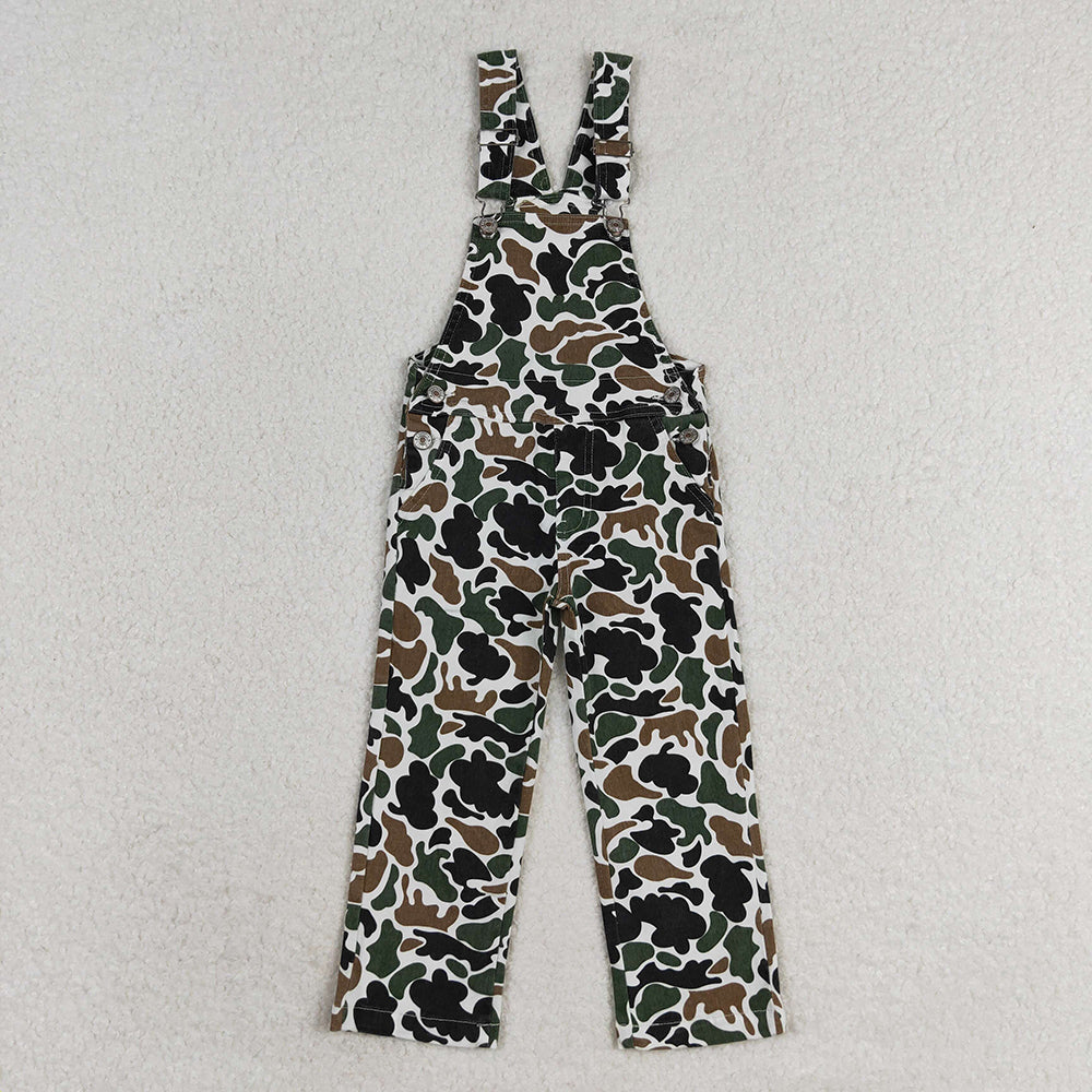 Sibling Baby Boys Kids Camo Print Denim Suspender Overall Jumpsuit RTS