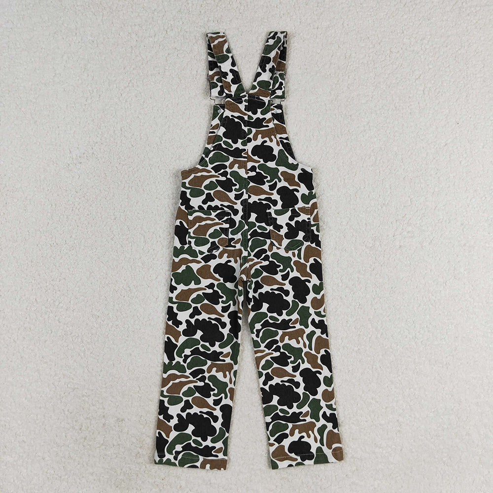 Sibling Baby Boys Kids Camo Print Denim Suspender Overall Jumpsuit RTS