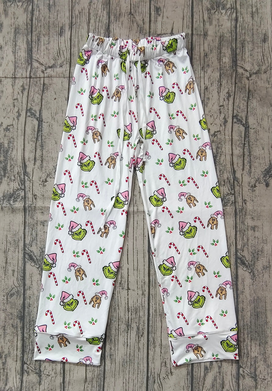 Adult Women Christmas Green Face Pajamas Pants