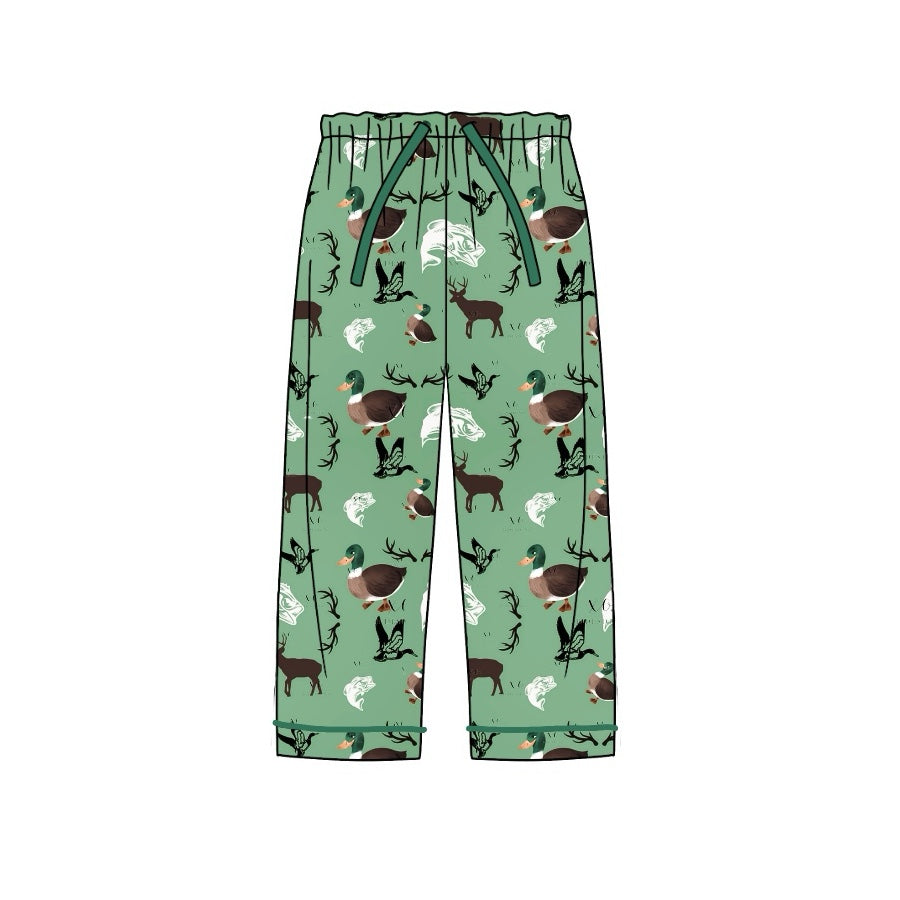 Pre-order Adult Women Ducks Deer Hunting Green Bottom Pants Pajamas