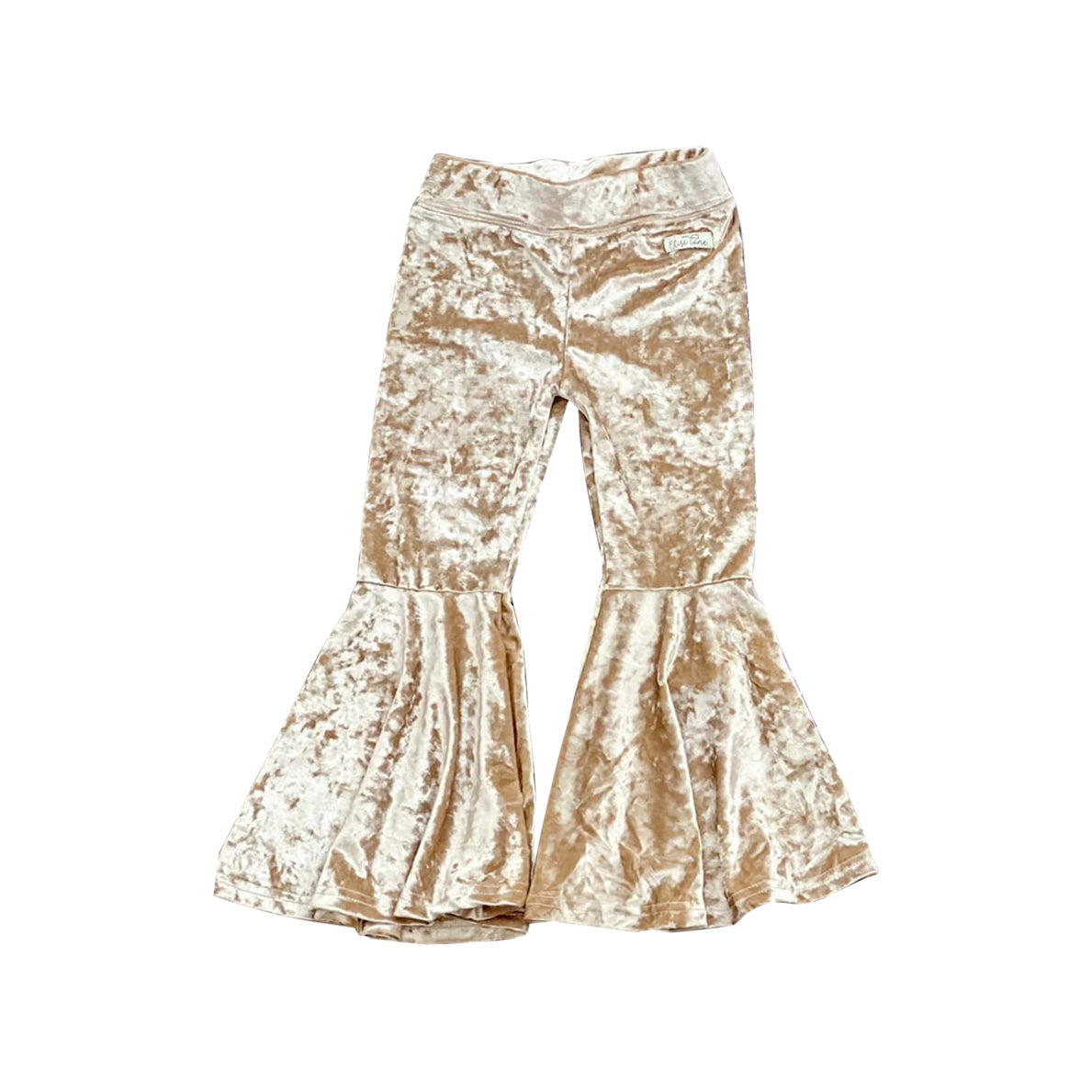 Pre-order Baby Girl Golden Velvet Bell Bottom Pants