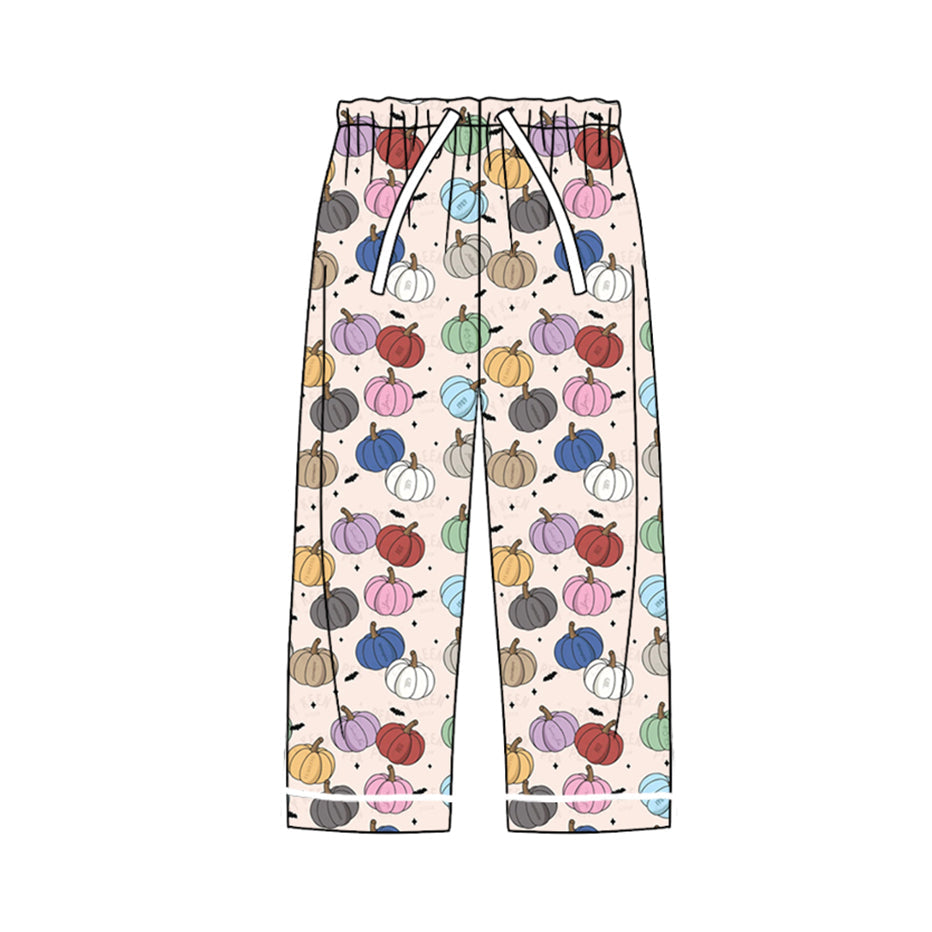 Pre-order Adult Women Colorful Pumpkins Fall Bottom Pants Pajamas
