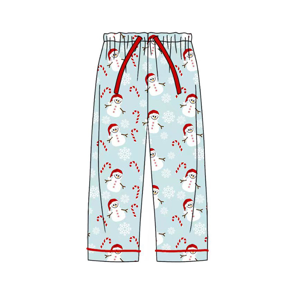 Pre-order Adult Men Christmas Snowman Candy Cane Pants Pajamas