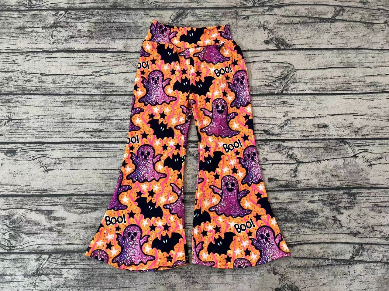 Baby Girl Halloween Ghost Bell Bottom Pants