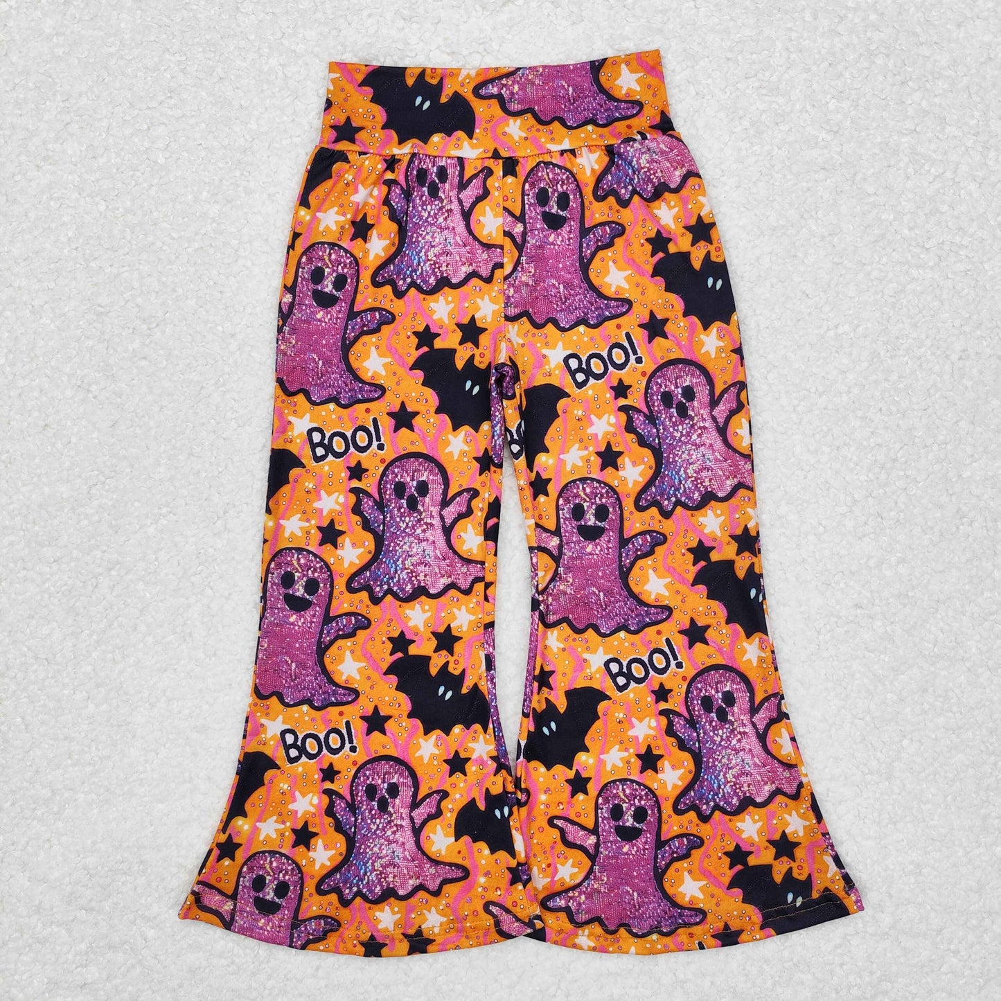 Sibling Baby Girls Kids Halloween Ghosts Flower Bell Bottoms Pants  Clothes RTS