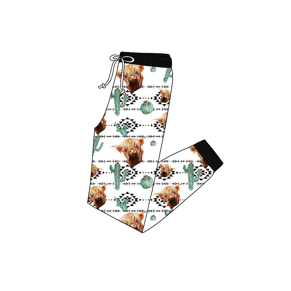 Pre-order Adult Women Western Cow Cactus Pants Pajamas