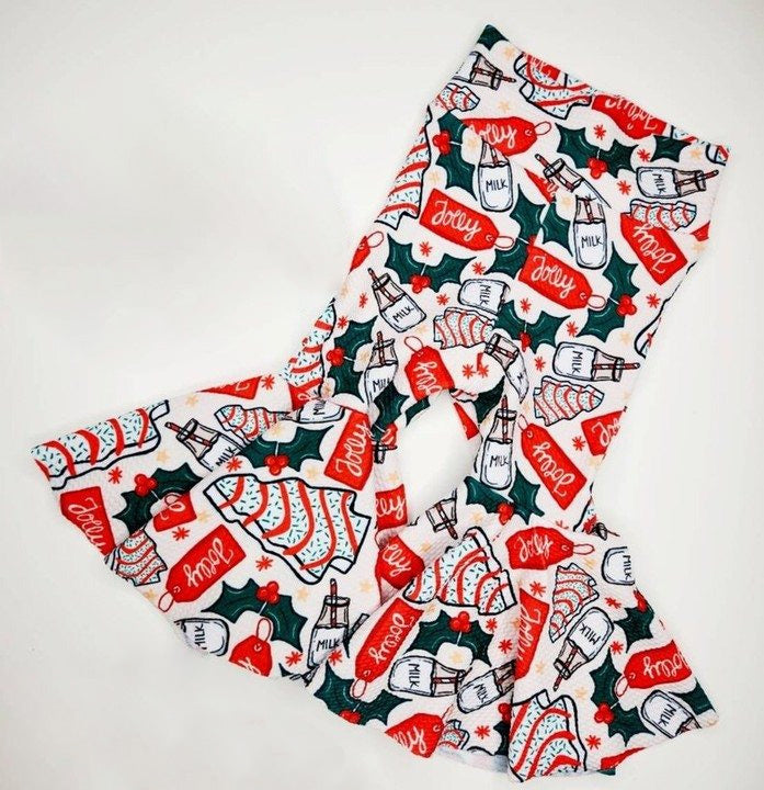 Pre-order Baby Girl Christmas Tree Cake Bell Bottom Pants