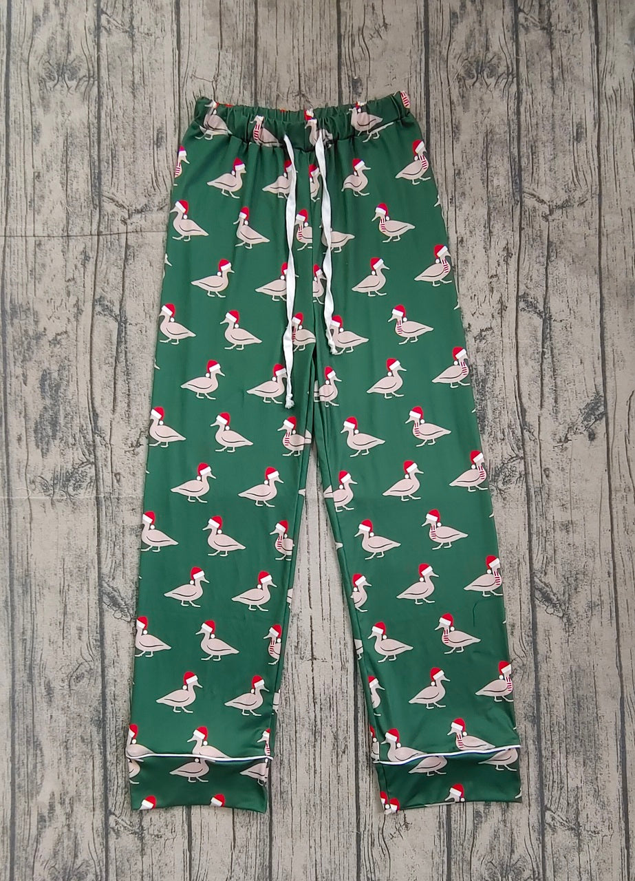 Adult Men Christmas Ducks Bottom Pants Green Pajamas