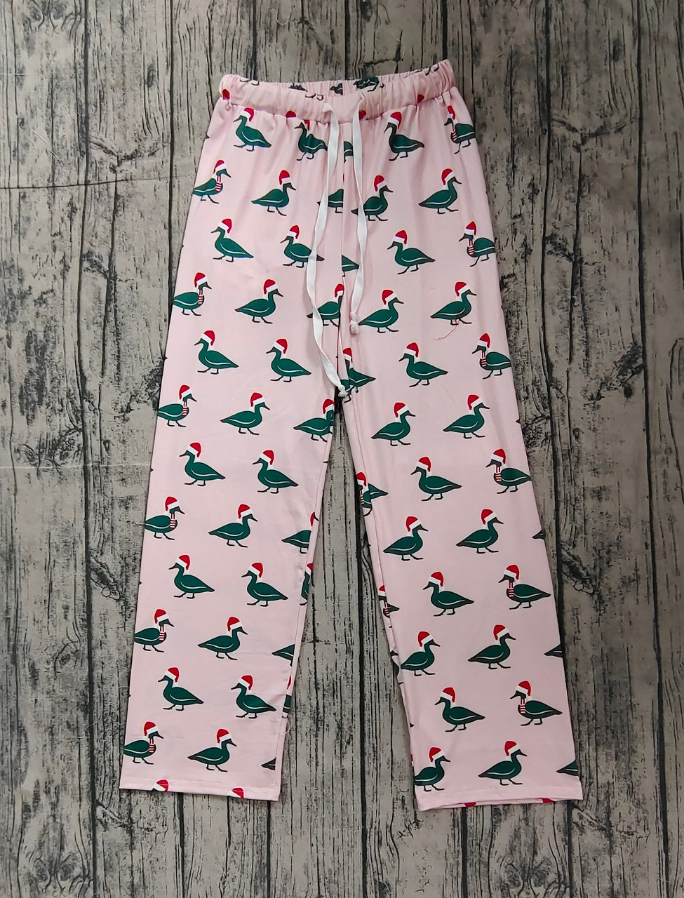 Adult Women Christmas Ducks Pocket Bottom Pants Pajamas