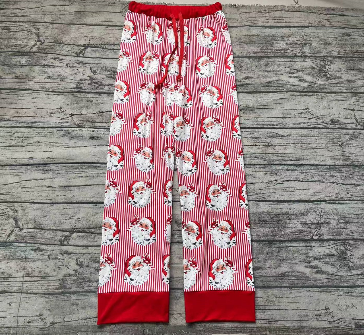 Adult Men Christmas Santa Stripes Bottom Pants Pajamas