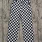 Adult Women Black Checkered Bottom Pants Pajamas