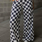 Adult Women Black Checkered Bottom Pants Pajamas