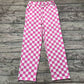 Adult Women Pink Checkered Bottom Pants Pajamas