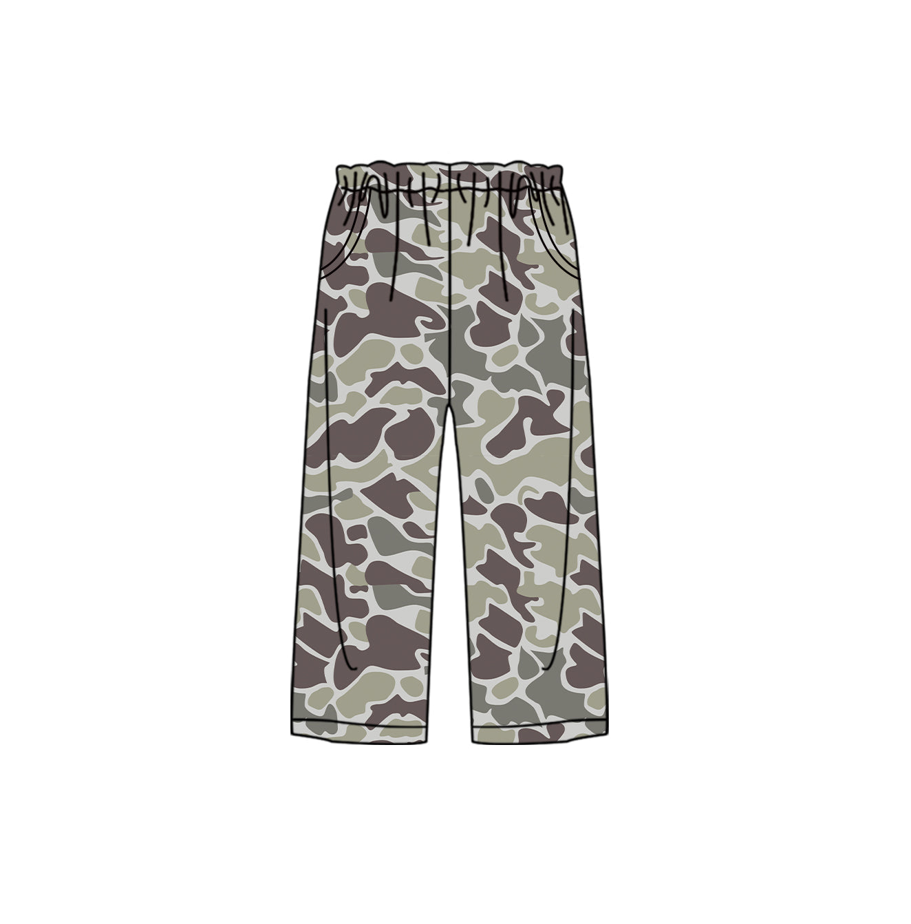 Pre-order Adult Women Grey Camo Pocket Bottom Pants Pajamas