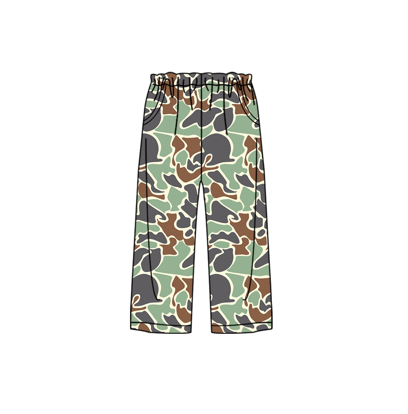 Pre-order Adult Women Green Camo Pocket Bottom Pants Pajamas