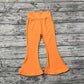 Baby Girl Orange Yoga Active Wear Bell Bottom Pants