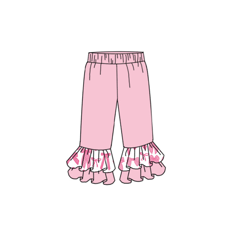 Preorder Baby Girl Bows Ruffle Pink Pants