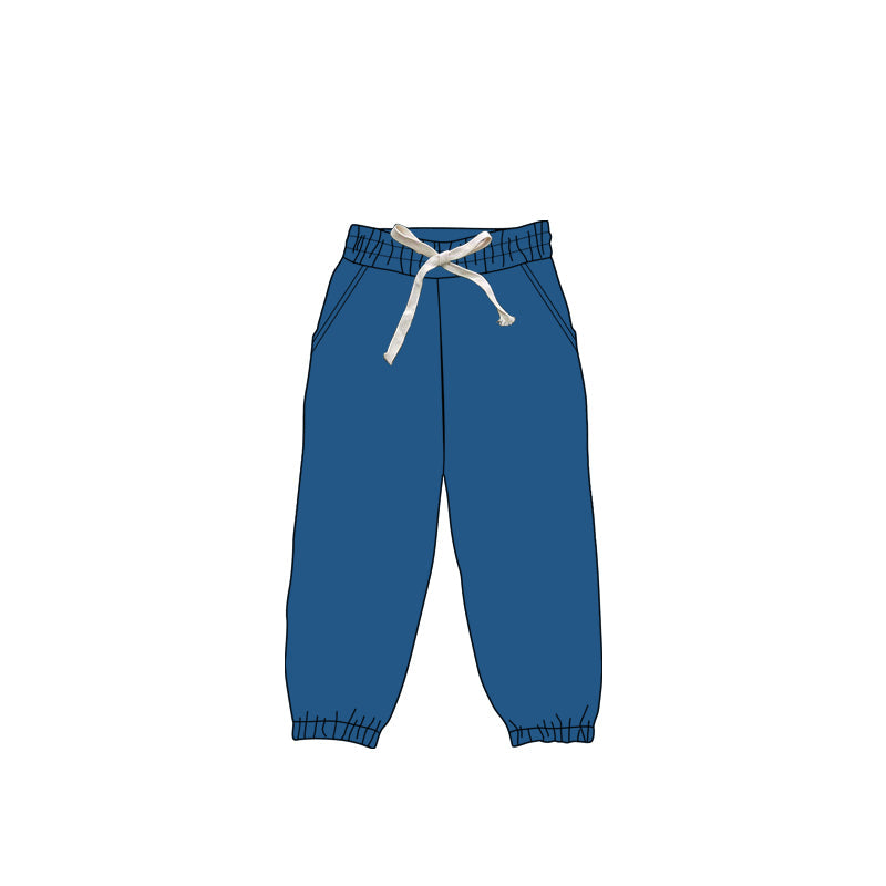 Preorder Baby Kids Toddler Dark Blue Jogger Yoga Bottom Pockets Pants