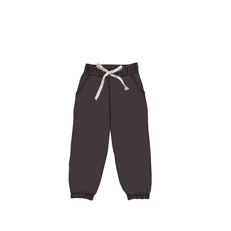 Preorder Baby Kids Toddler Dark Grey Jogger Yoga Bottom Pockets Pants