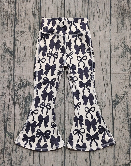 ( No moq ) Preorder Baby Girl Black Bows Yoga Active Kids Wear Bell Pants