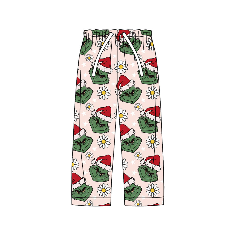 ( Moq 5 ) Preorder Adult Women Green Face Flower Christmas Pajamas Pants