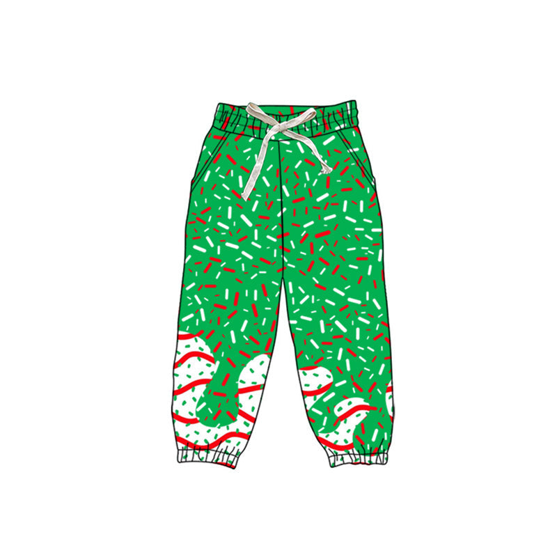 ( Moq 5 ) Preorder Adult Woman Cookie Christmas Drips Pockets Yoga Active Green Jogger Pants