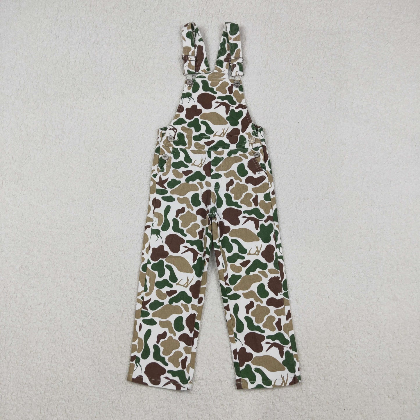 Sibling Baby Boys Kids Camo Print Denim Suspender Overall Jumpsuit RTS